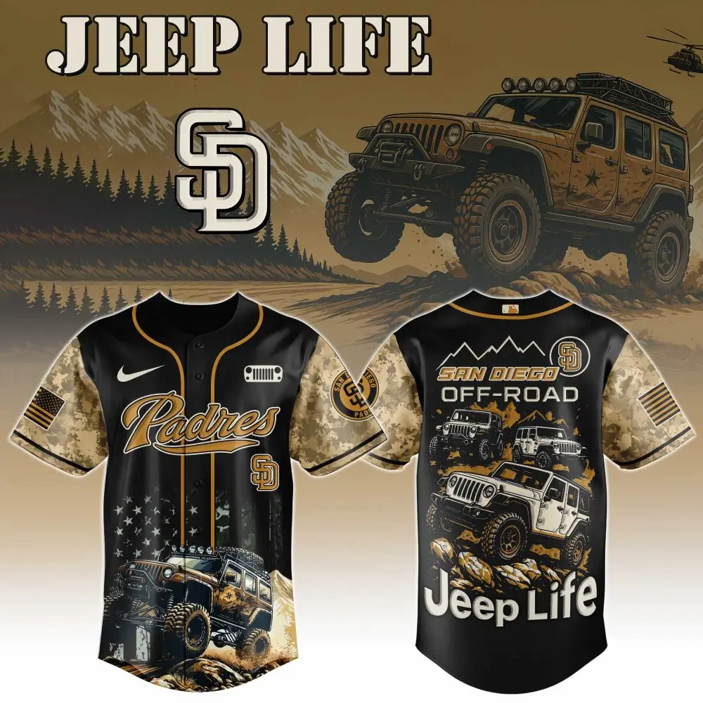 San Diego Padres Mlb X Jeep Life Custom Baseball Jersey
