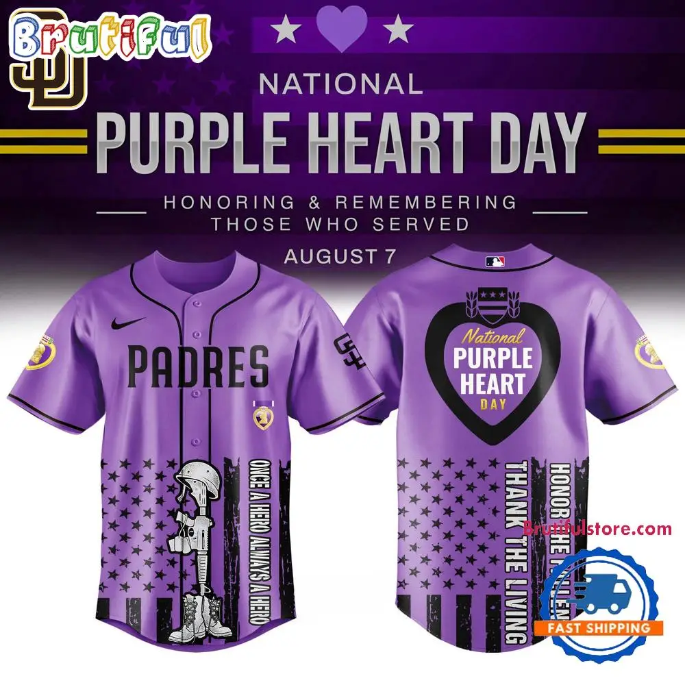 San Diego Padres Purple Heart Day Baseball Jersey