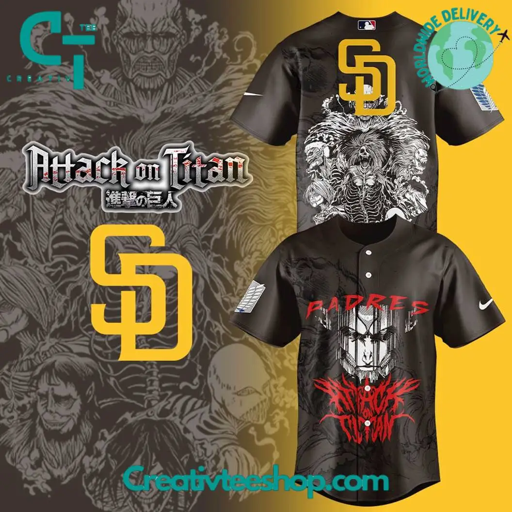 San Diego Padres X Attack On Titan Special Baseball Jersey