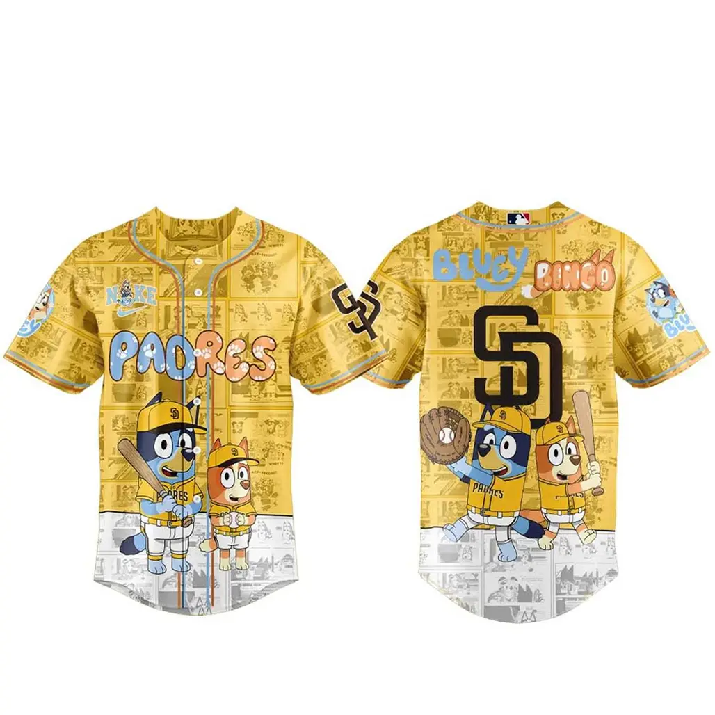 San Diego Padres x Bluey And Bingo 2026 Night Baseball Jersey - Tazila