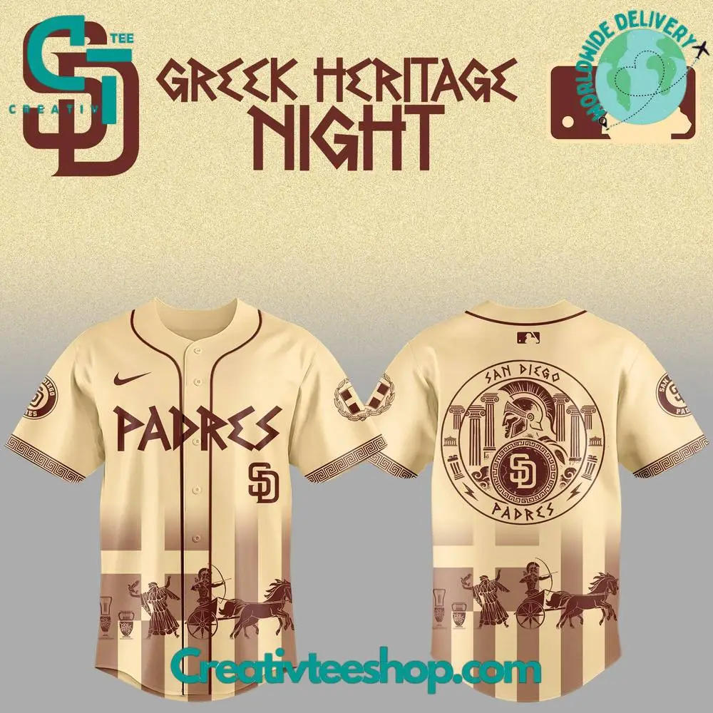San Diego Padres X Greek Heritage Night 2025 Special Baseball Jersey
