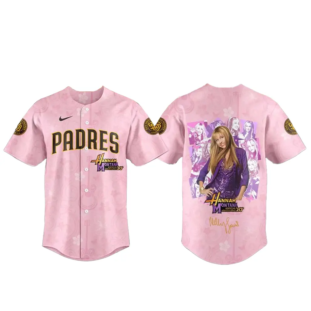 San Diego Padres x Hannah Montana 20th Anniversary Baseball Jersey - Tazila