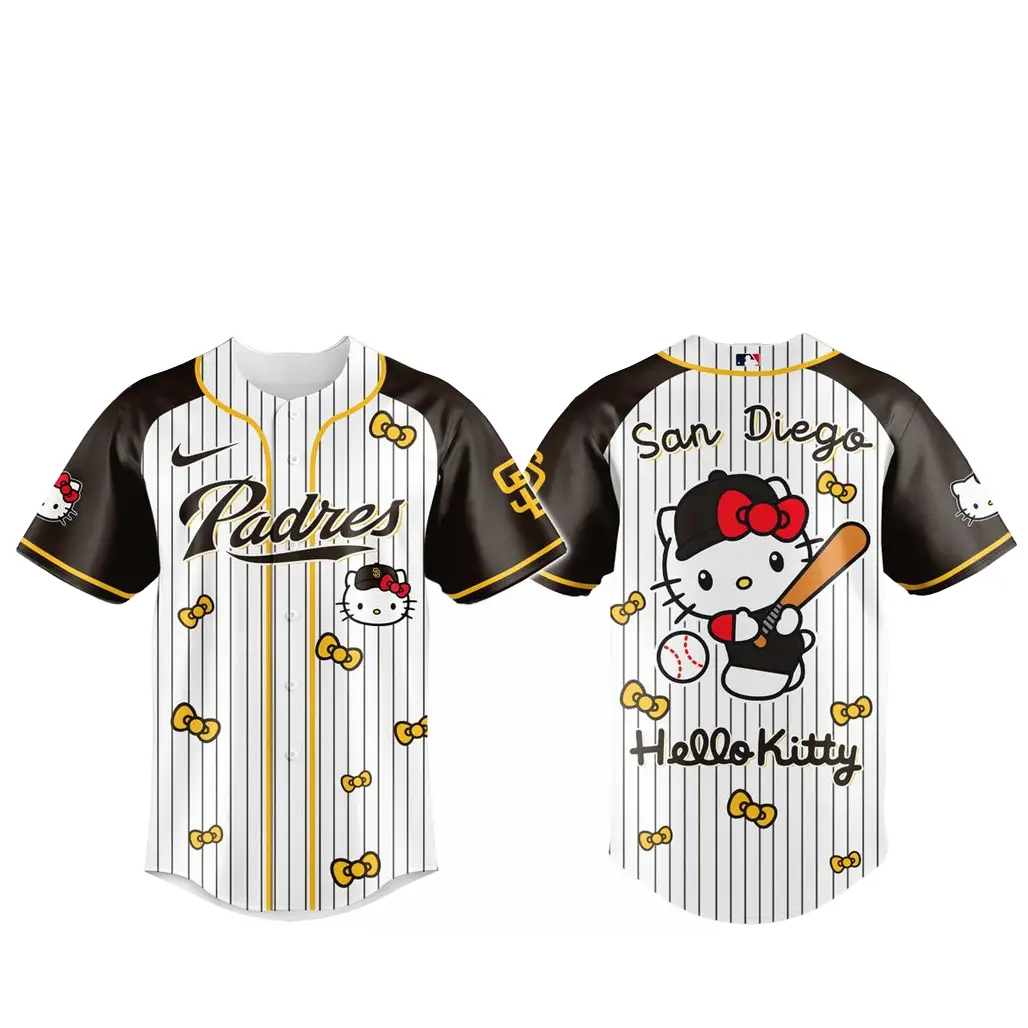 San Diego Padres x Hello Kitty 2026 And Sanrio World Baseball Jersey - Tazila