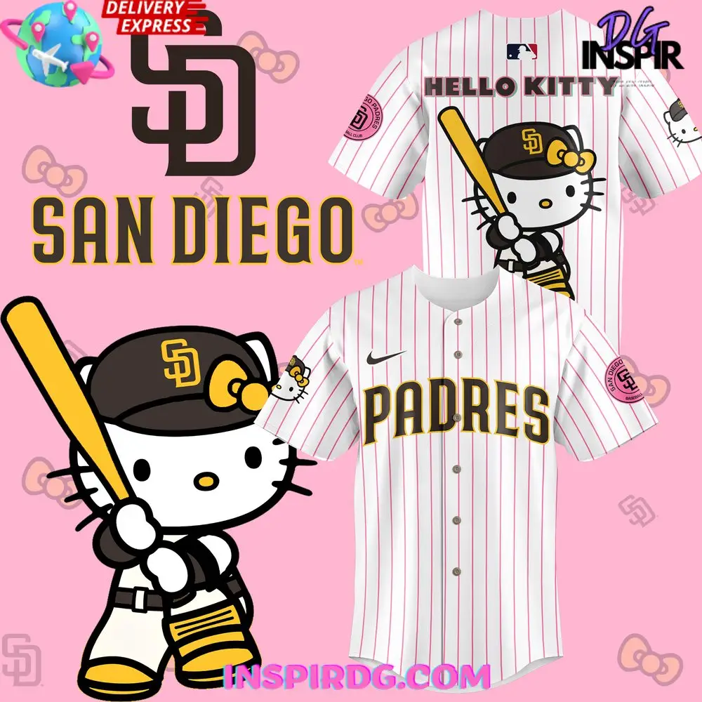 San Diego Padres X Hello Kitty Night 2024 Stripe Baseball Jersey