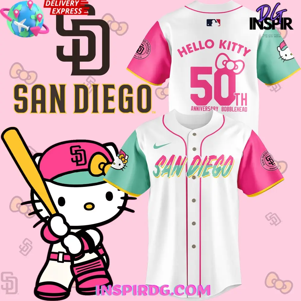 San Diego Padres X Hello Kitty Night 50Th Anniversary Baseball Jersey