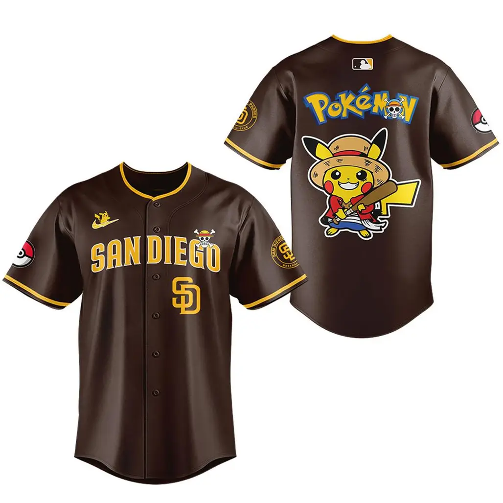 San Diego Padres x One Piece x Pokemon 2026 Night Baseball Jersey - Tazila