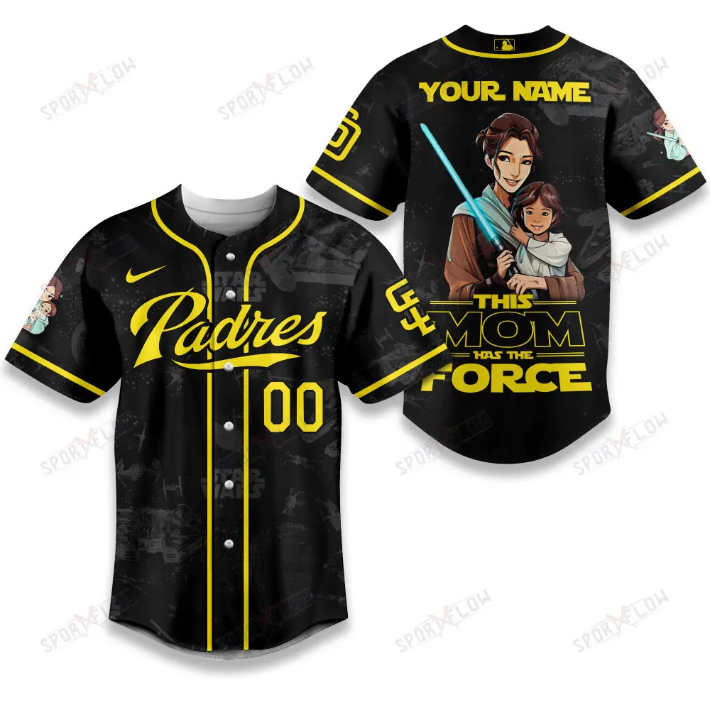 San Diego Padres X Star Wars This Mom Has The Force Baseball Jersey