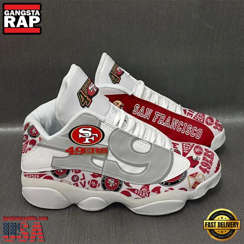 San Francisco 49Ers NFL Ver 2 Air Jordan 13 Sneakers Shoes San Francisco 49Ers NFL Ver 2 Air Jordan 13 Sneakers Shoes - Image 1