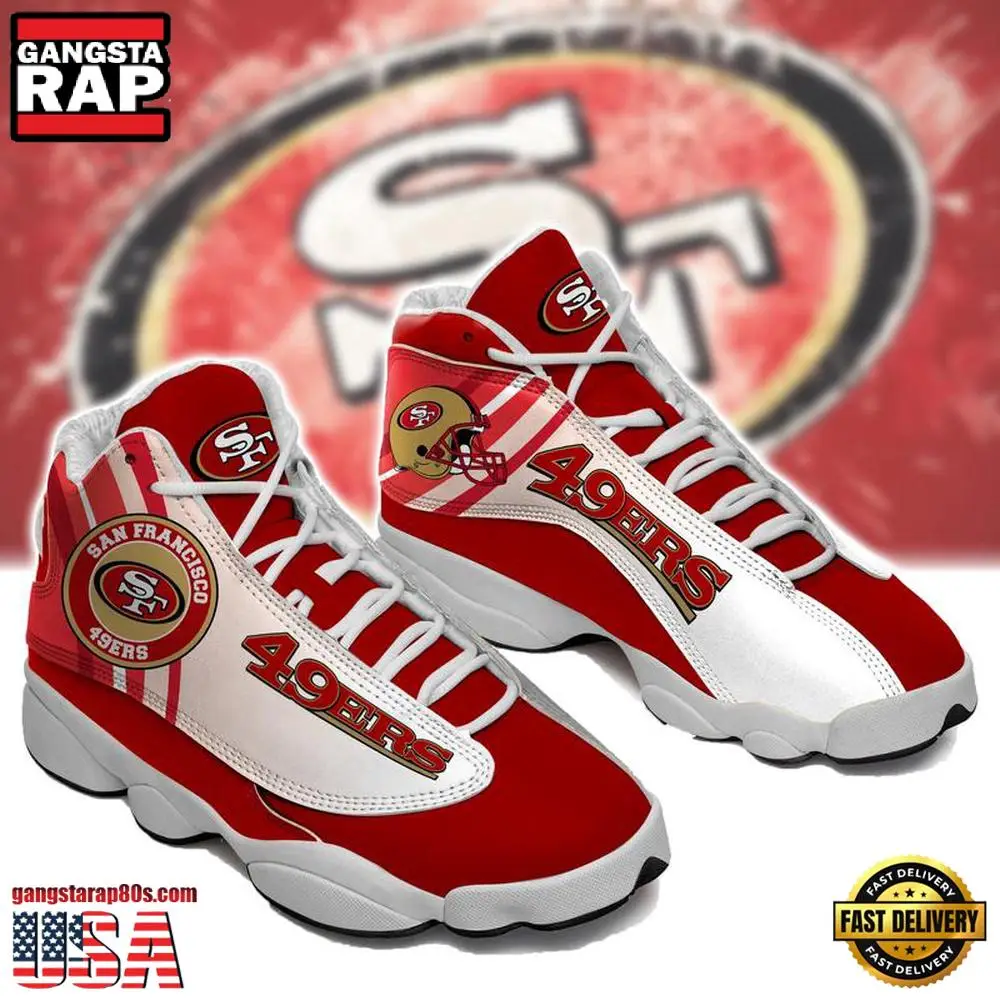 San Francisco 49Ers NFL Ver 3 Air Jordan 13 Sneakers Shoes San Francisco 49Ers NFL Ver 3 Air Jordan 13 Sneakers Shoes - Image 1