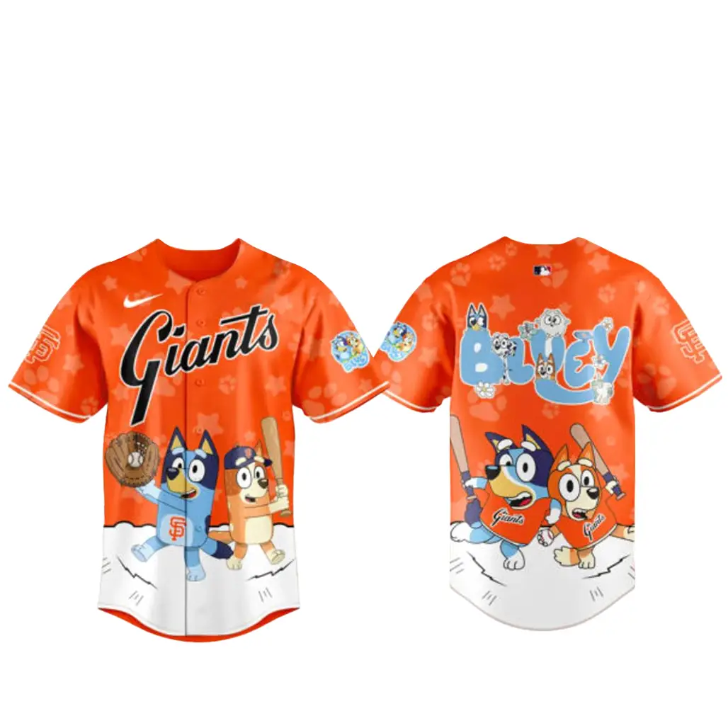 San Francisco Giants Bluey Night Game Baseball Jersey - Tazila