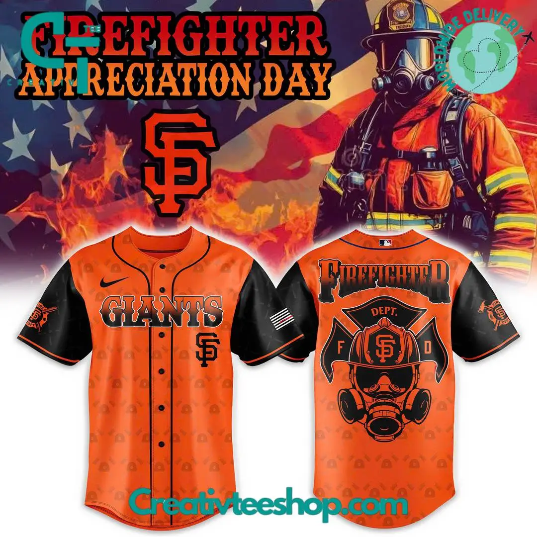 San Francisco Giants Firefighter Appreciation Day Special Baseball Jersey