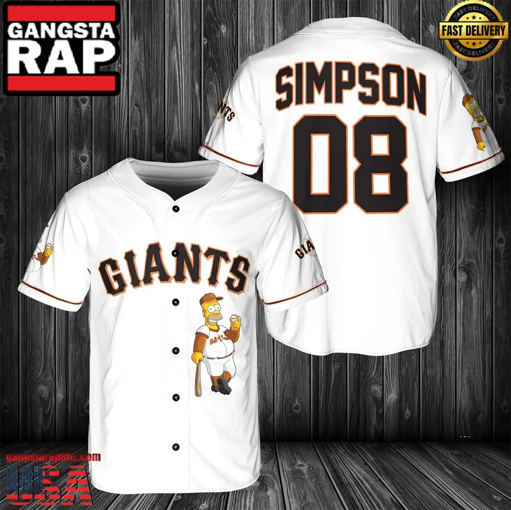 San Francisco Giants MLB Simpson Baseball Jersey - MLB Fan Gifts