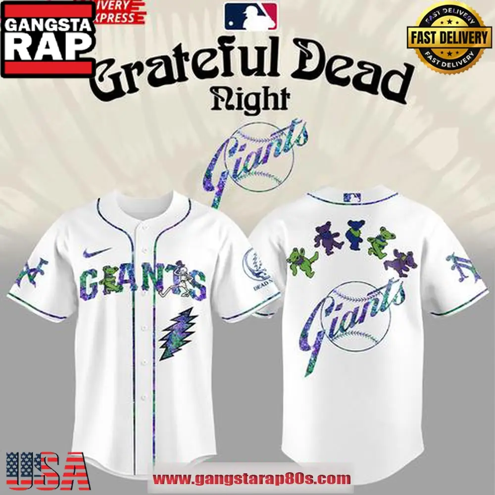 San Francisco Giants x Grateful Dead Dancing Bears Night Baseball Jersey Shirt