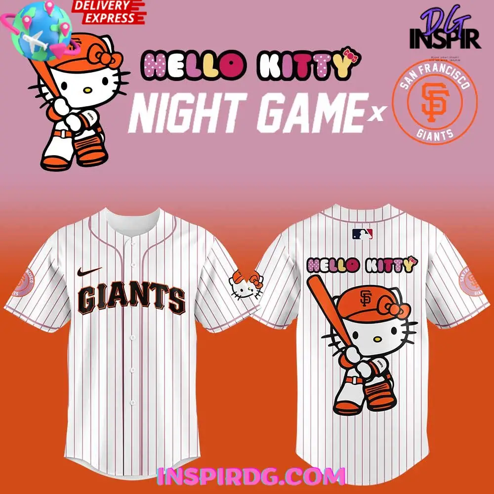 San Francisco Giants X Hello Kitty Night Game 2025 Stripe Jersey San Francisco Giants X Hello Kitty Night Game 2025 Stripe Jersey - Image 1