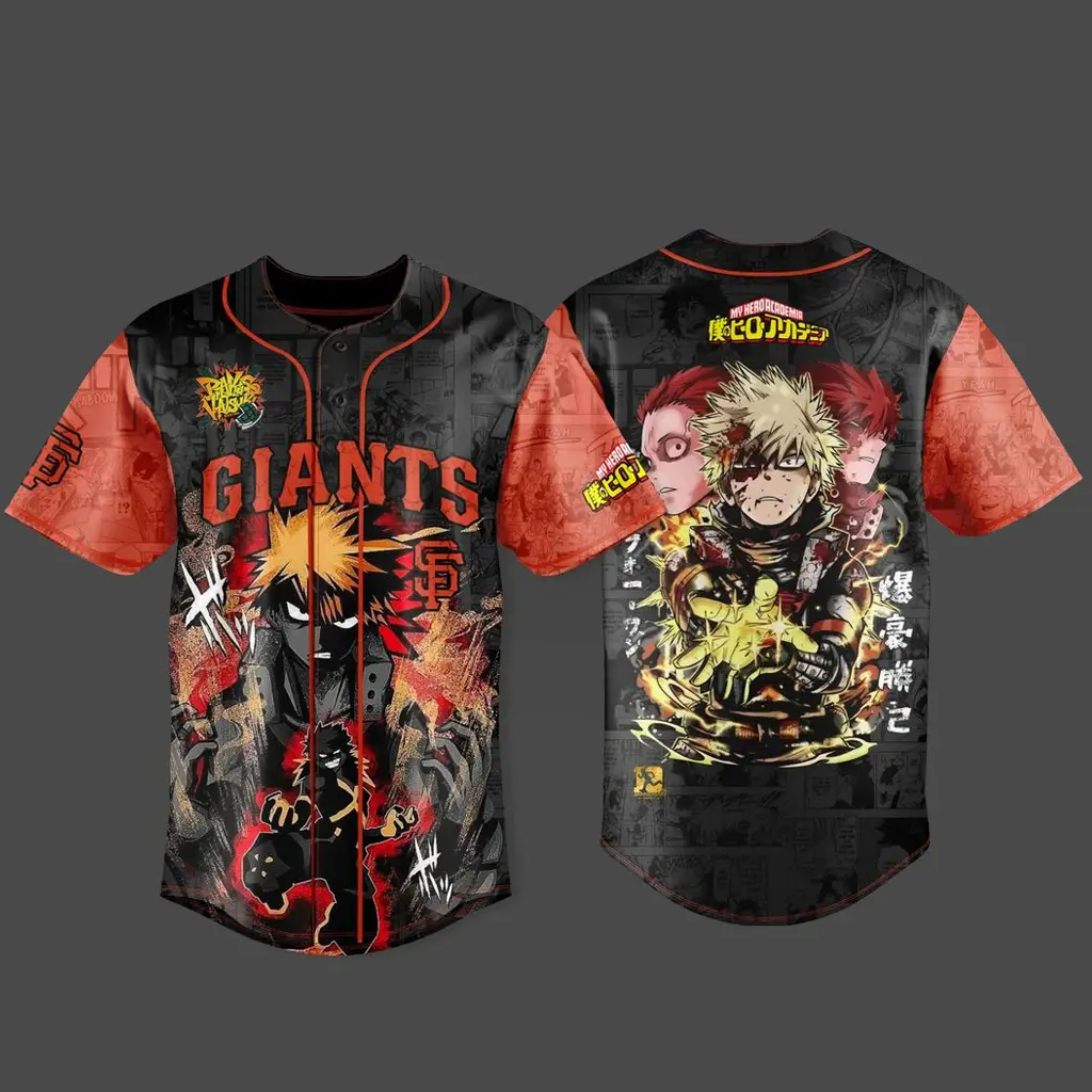 San Francisco Giants x My Hero Academia U.S. Tour 2026 Bakugo Baseball Jersey - Tazila