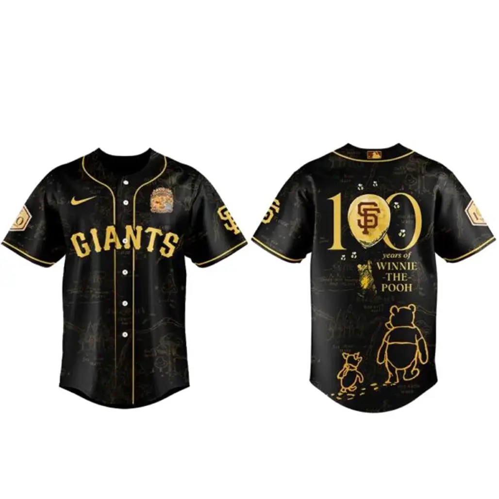 San Francisco Giants x Winnie The Pooh 100th Anniversary Baseball Jersey - Tazila