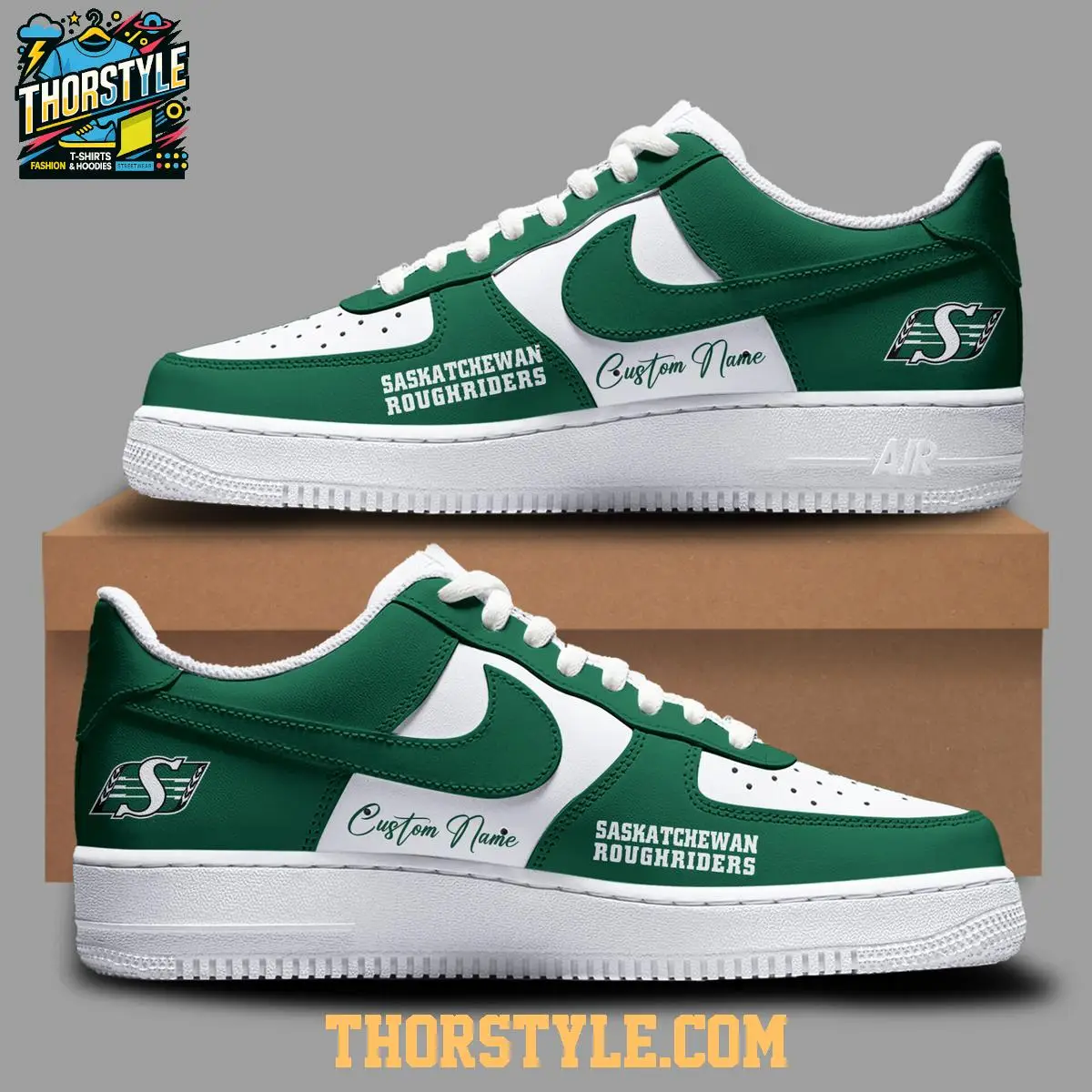 Saskatchewan Roughriders 2025 Champions Personalized Air Force 1 Shoes