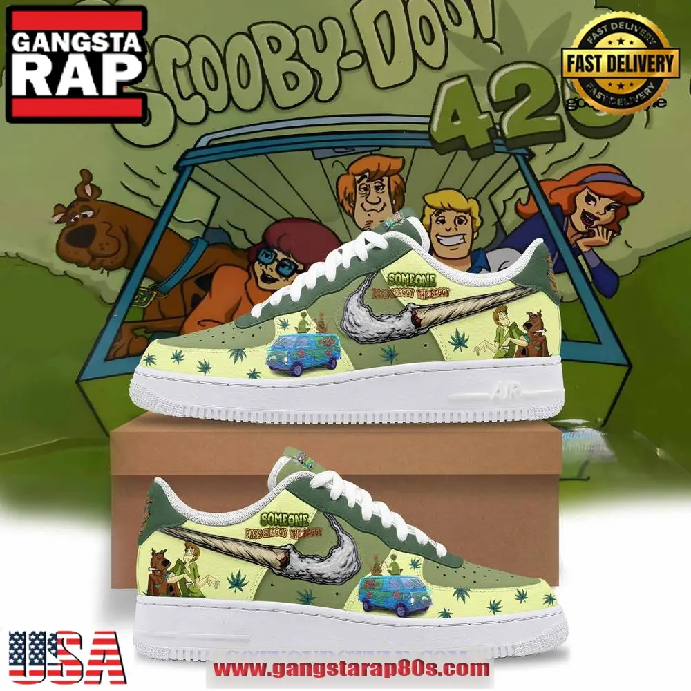 Scooby Doo 420 Someone Pass Shaggy The Baggy Air Force 1 Running Sneakers Shoes Scooby Doo 420 Someone Pass Shaggy The Baggy Air Force 1 Running Sneakers Shoes - Image 1