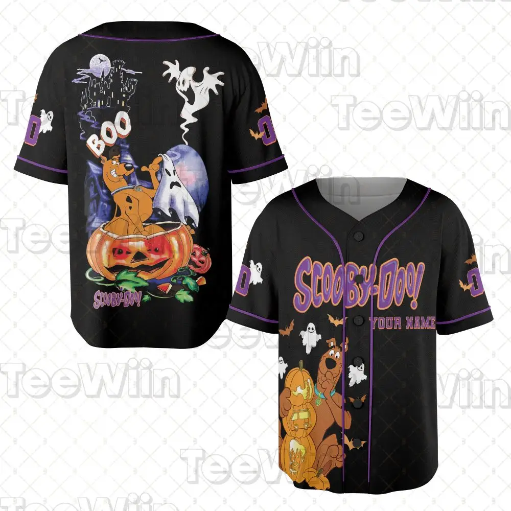 Scooby-Doo Halloween Jersey - Customizable Name, Spooky Ghost & Pumpkin Design Scooby-Doo Halloween Jersey - Customizable Name, Spooky Ghost & Pumpkin Design - Image 1