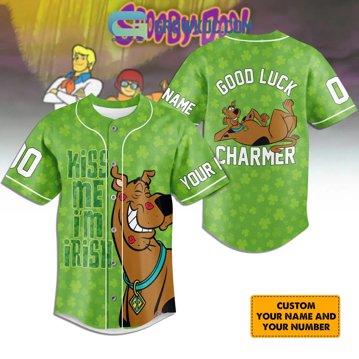 Scooby Doo I Am Irish St. Patrick's Day Personalized Baseball Jersey