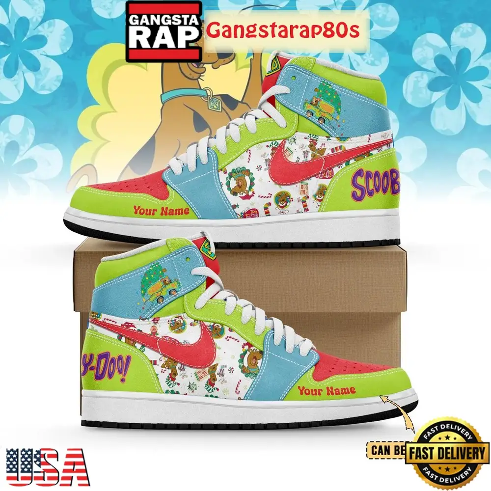 Scooby Doo Merry Christmas 2025 Custom Air Jordan 1 Running Sneakers Shoes Scooby Doo Merry Christmas 2025 Custom Air Jordan 1 Running Sneakers Shoes - Image 1