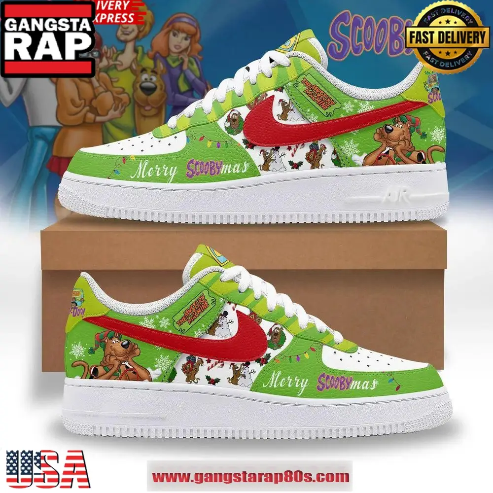 Scooby-Doo Merry Scoobymas Limited Edition Air Force 1 Running Sneakers Shoes