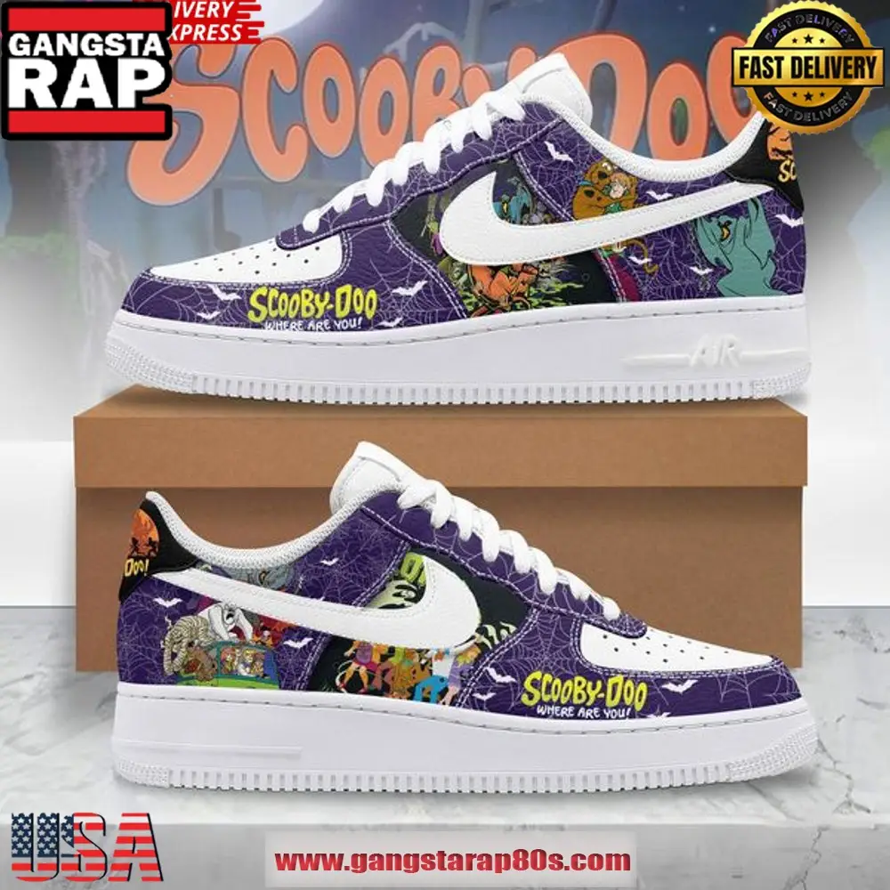 Scooby Doo Where Are You Limited Edition Air Force 1 Running Sneakers Shoes