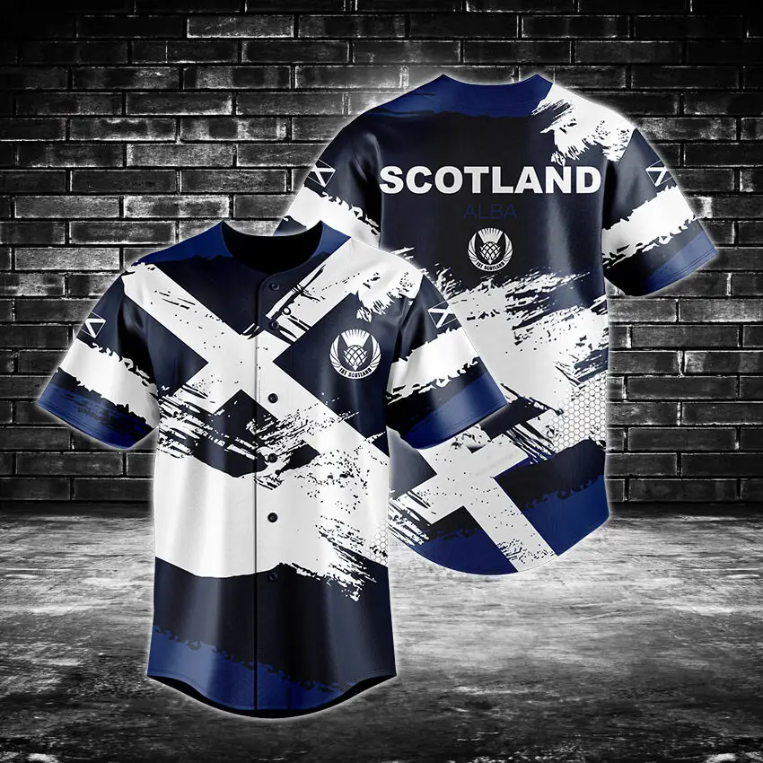 Scotland Baseball Jersey - Stylish Scottish Flag Design For Fans