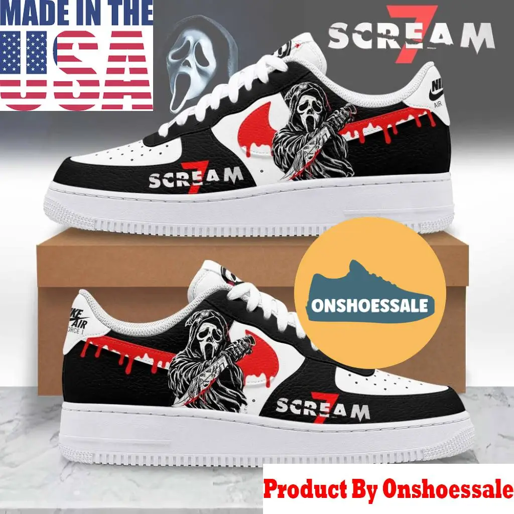 Scream 7 30 Years Anniversary AF1 Shoes, Gifts for Fans - Best Gift Shoes Scream 7 30 Years Anniversary AF1 Shoes, Gifts for Fans - Best Gift Shoes - Image 1
