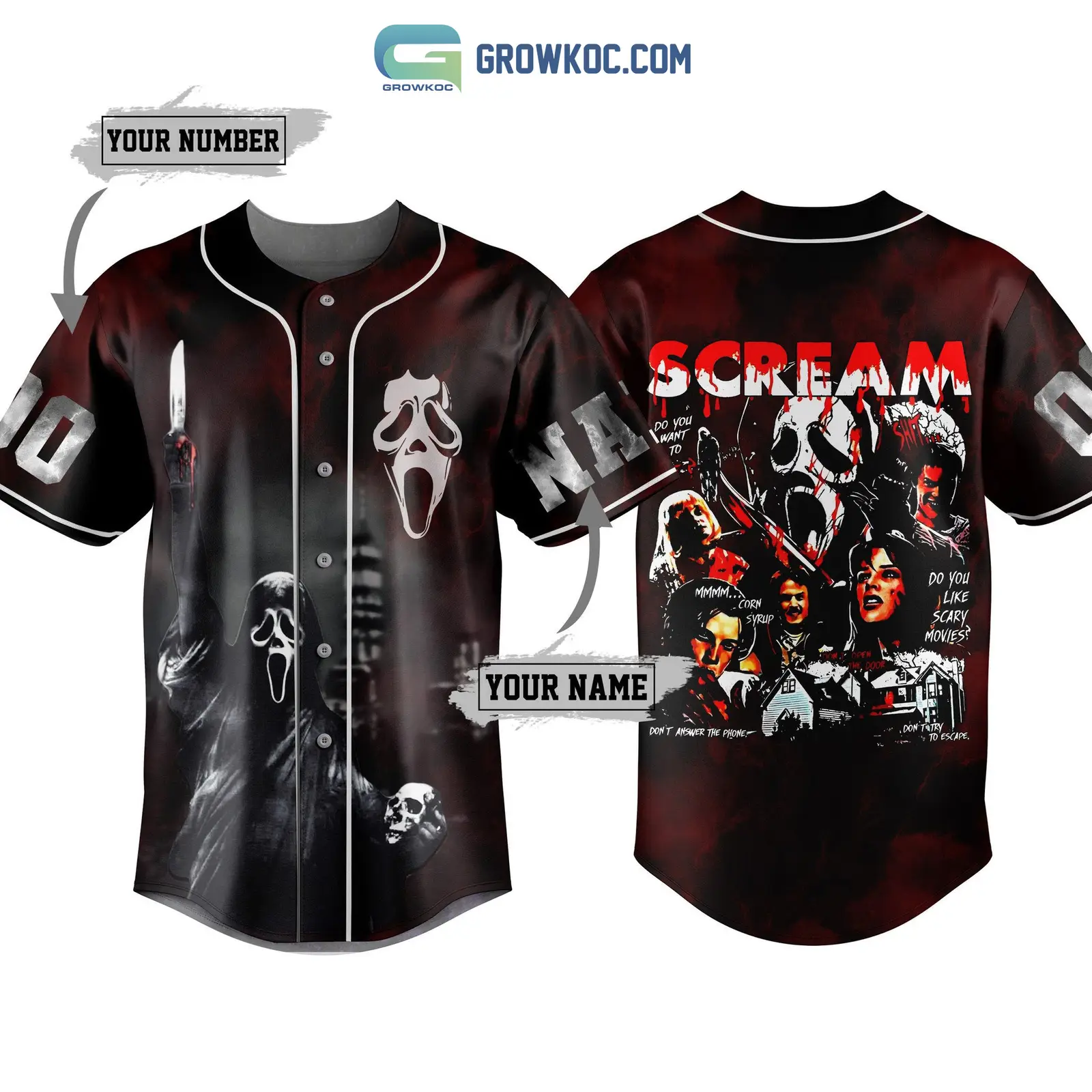 Scream Do You Like Scary Movies Don't Try To Escape Personalized Baseball Jersey