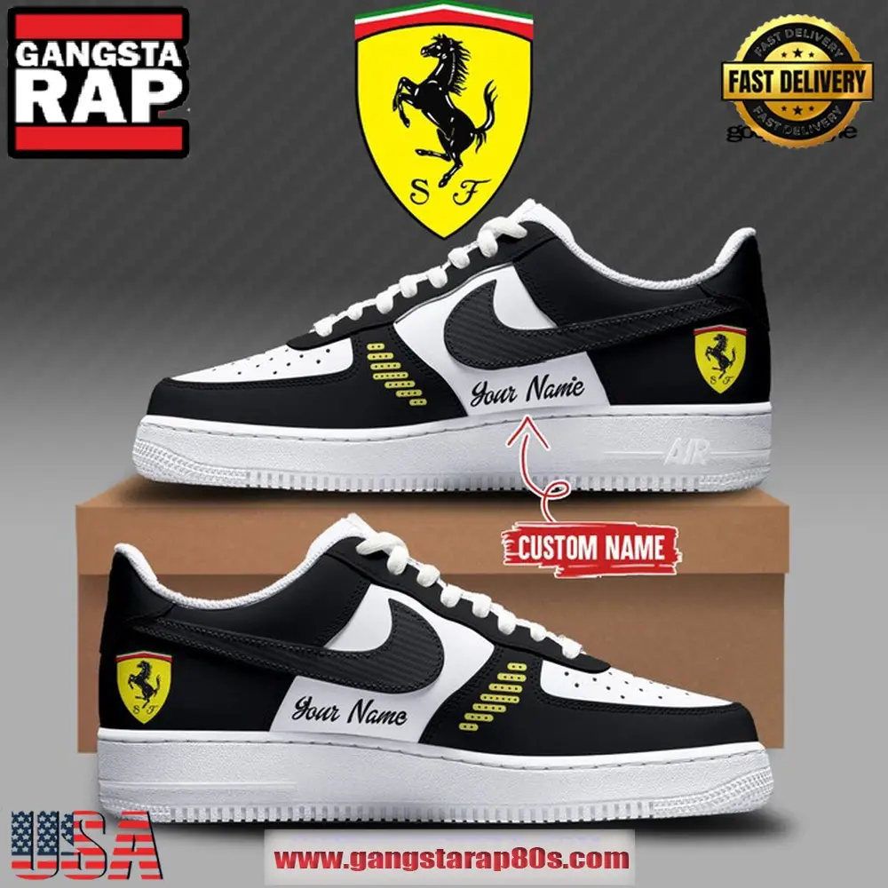 Scuderia Ferrari Monza Special Edition Custom Name Air Force 1 Running Sneakers Shoes Scuderia Ferrari Monza Special Edition Custom Name Air Force 1 Running Sneakers Shoes - Image 1