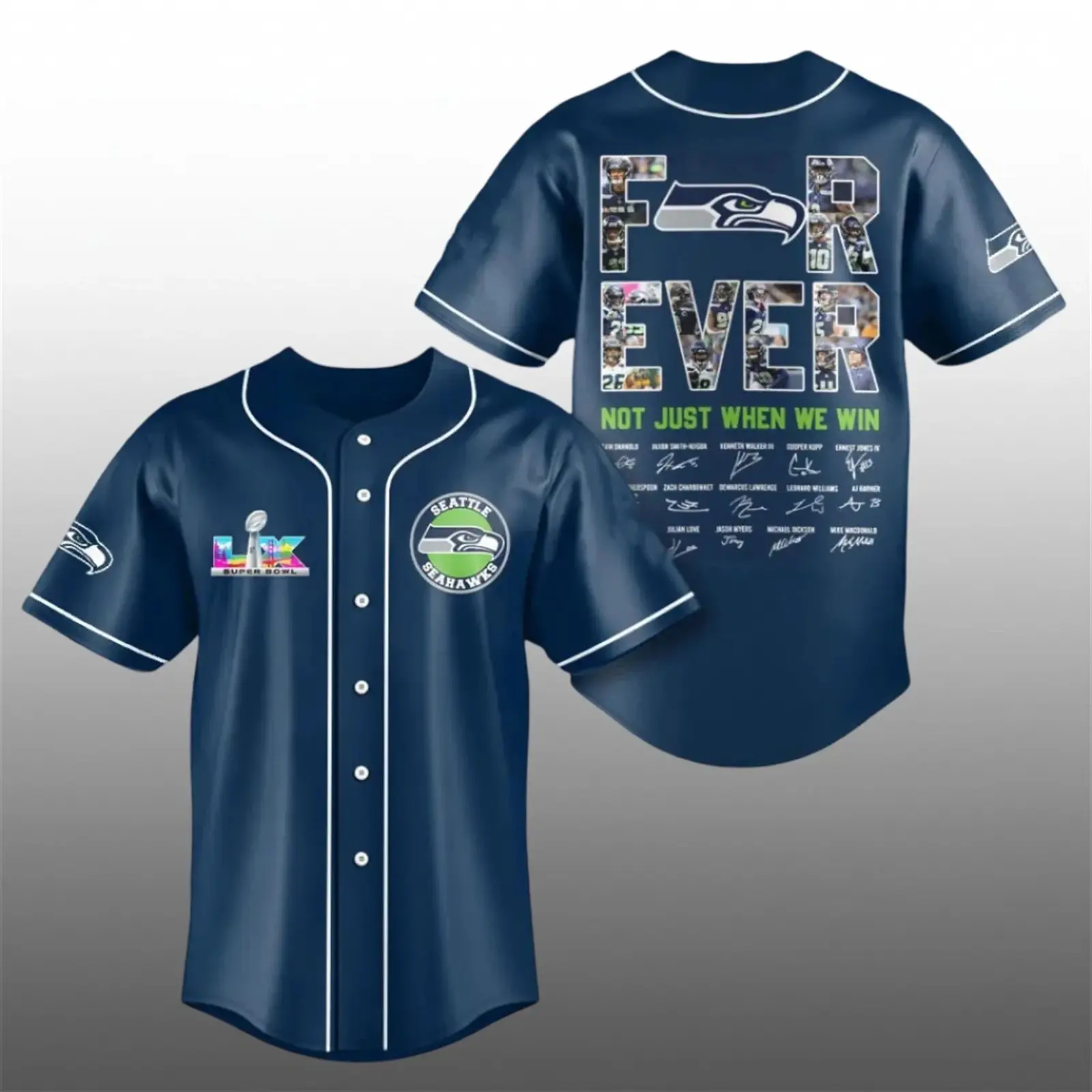 Seahawks Bowl LX For Ever Not Just When We Win Baseball Jersey - Tazila