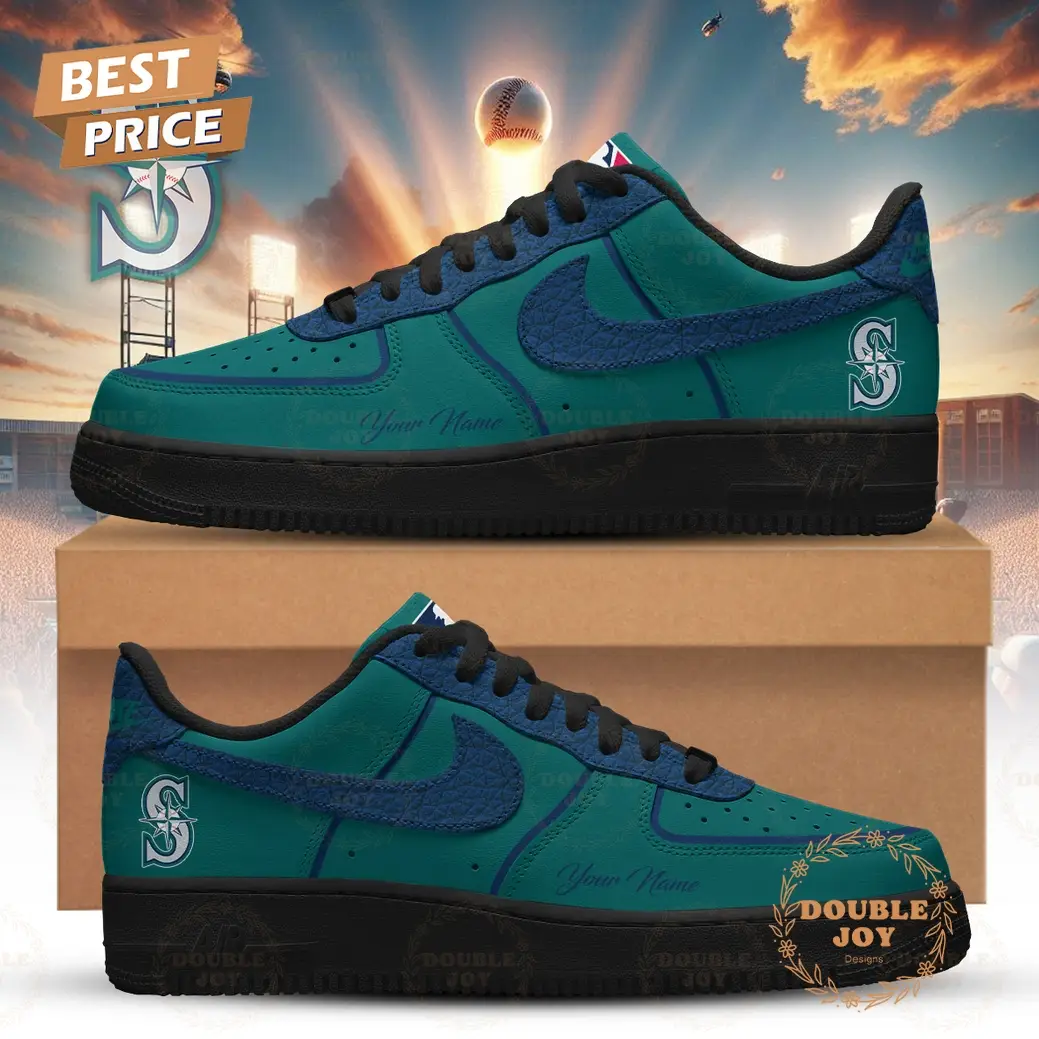 Seattle Mariners 2026 Custom Name Air Force 1 Sneakers - Teal