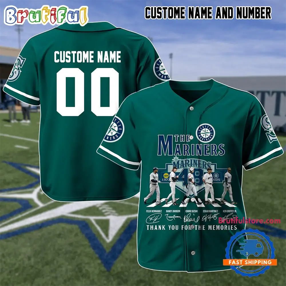 Seattle Mariners 48 Year Thank You For The Memories Baseball Jersey