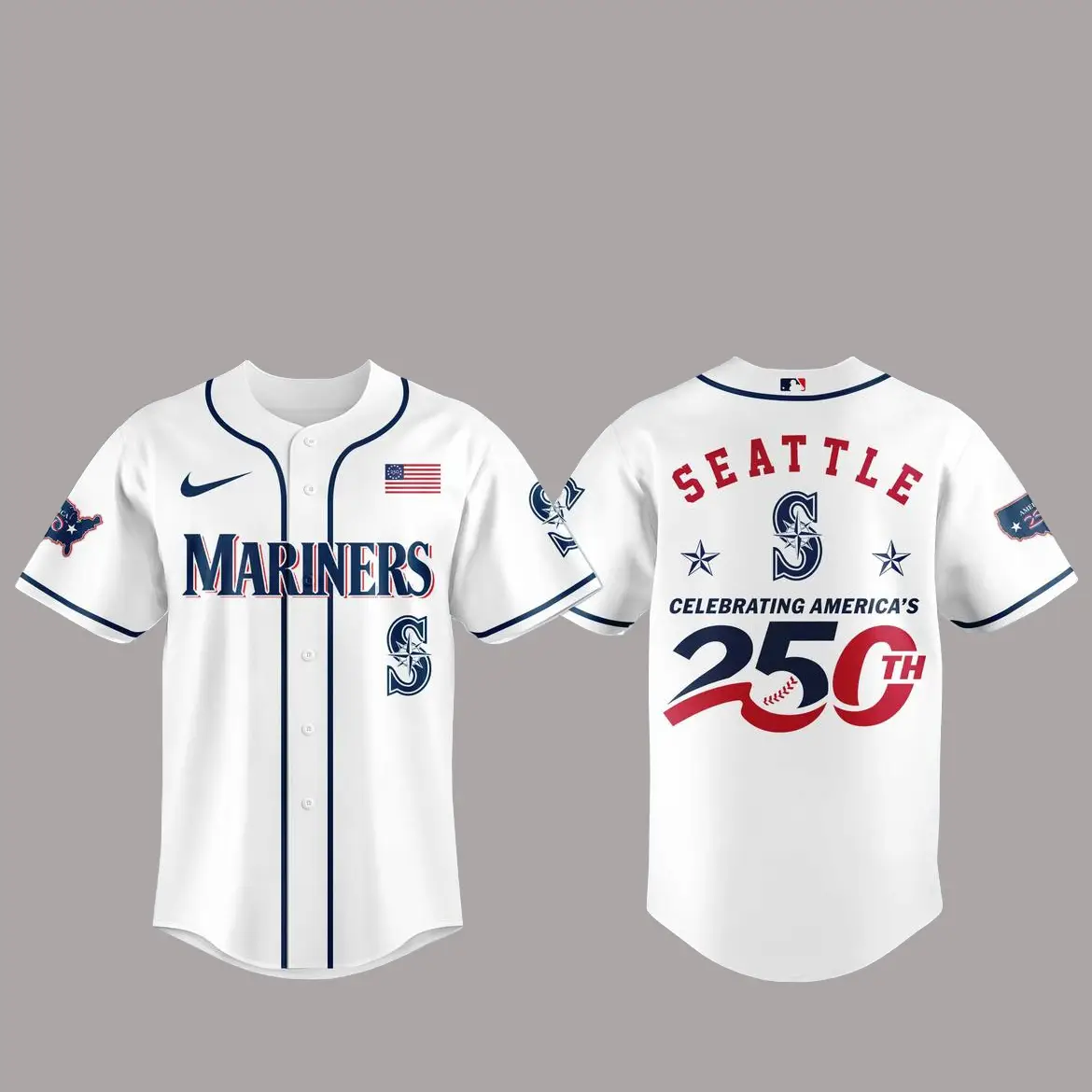 Seattle Mariners America 250th Anniversary Of USA 2026 Baseball Jersey - Tazila