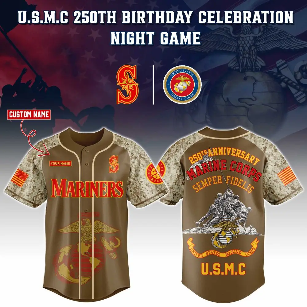 Seattle Mariners Baseball X U.S.M.C 250Th Birthday Celebration Special Edition 2025