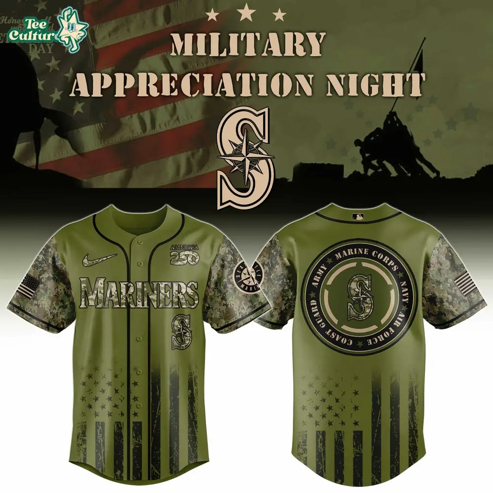 Seattle Mariners Military Appreciation 2026 Limited Edition Baseball Jersey Seattle Mariners Military Appreciation 2026 Limited Edition Baseball Jersey - Image 1