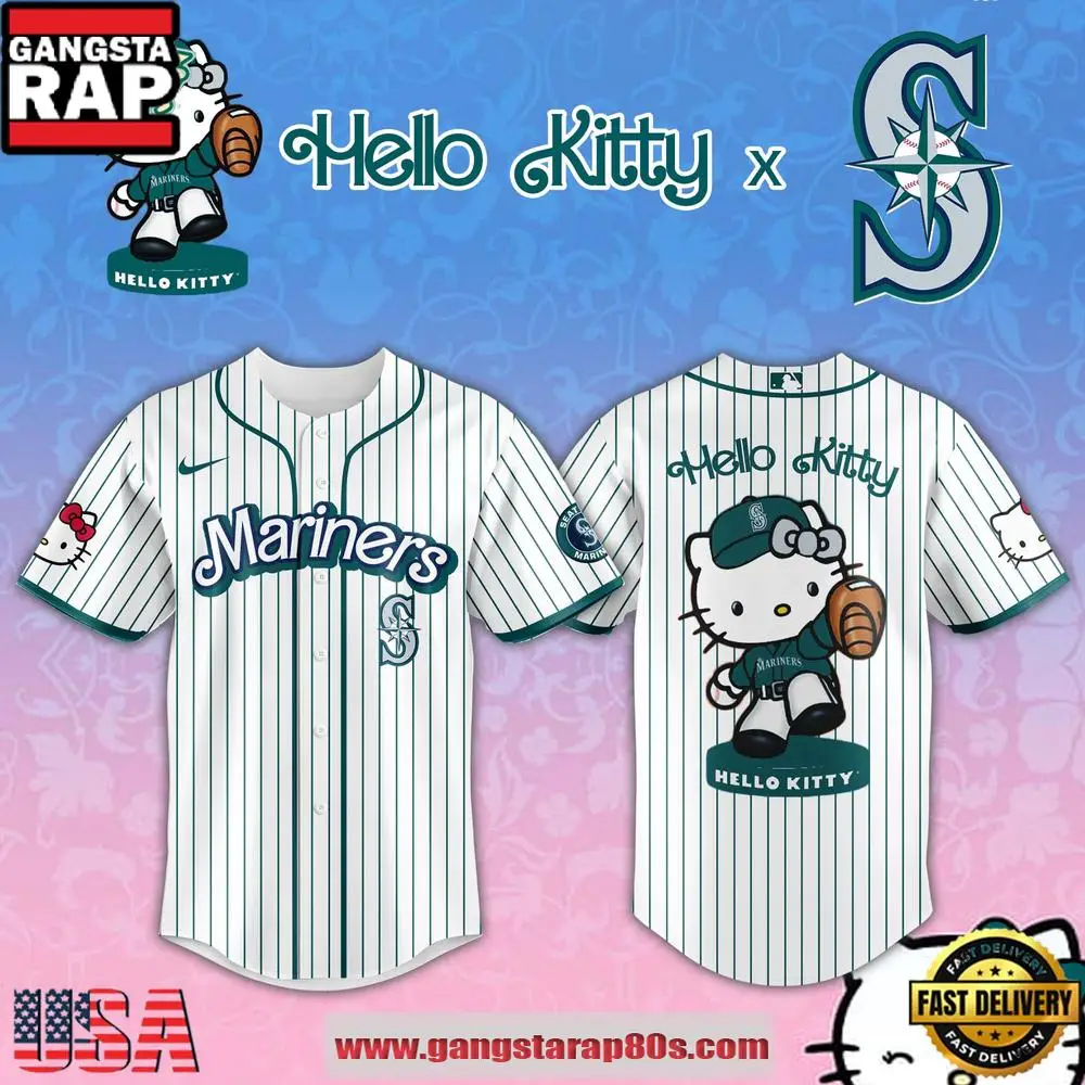 Seattle Mariners MLB 2026 Hello Kitty Limited Fan Baseball Jersey Shirt