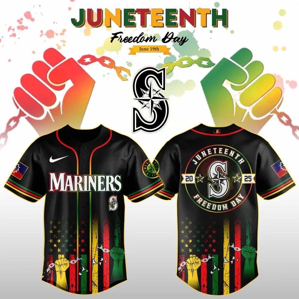 Seattle Mariners Mlb X Juneteenth Day Custom Baseball Jersey Edition Custom Baseball Jersey