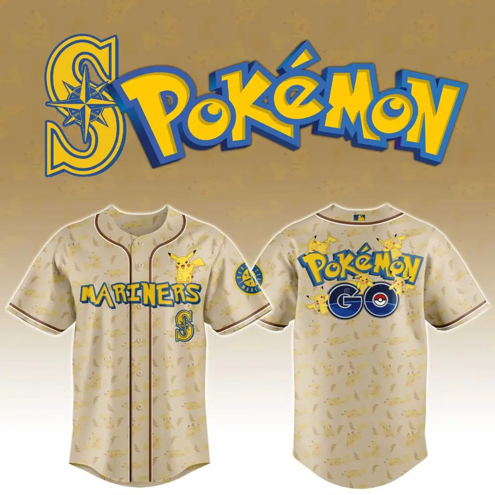 Seattle Mariners Mlb X Pokemon Go Custom Baseball Jersey