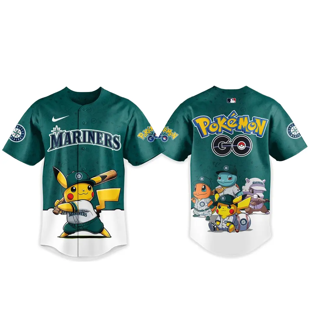 Seattle Mariners Pokemon Go Night 2026 Game Baseball Jersey - Tazila