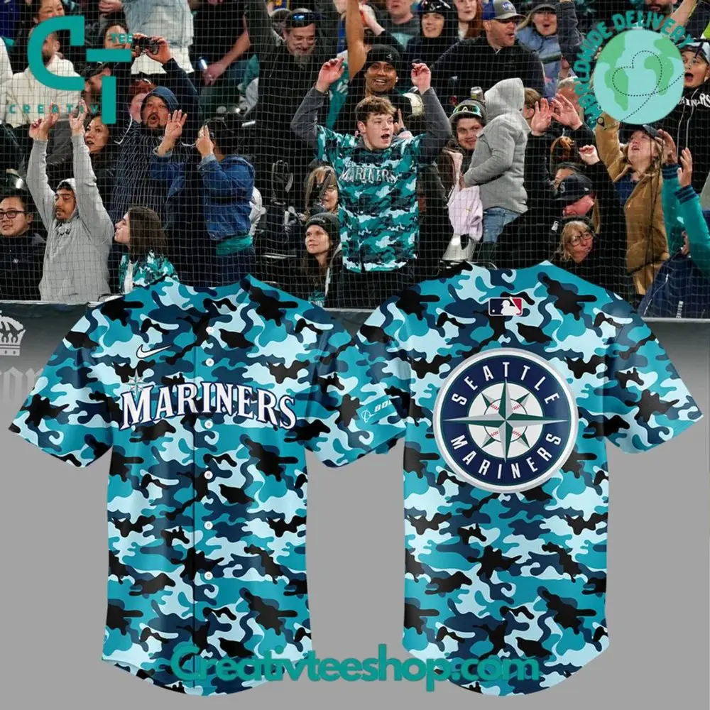 Seattle Mariners Salute To Armed Forces Night Camo Baseball Jersey