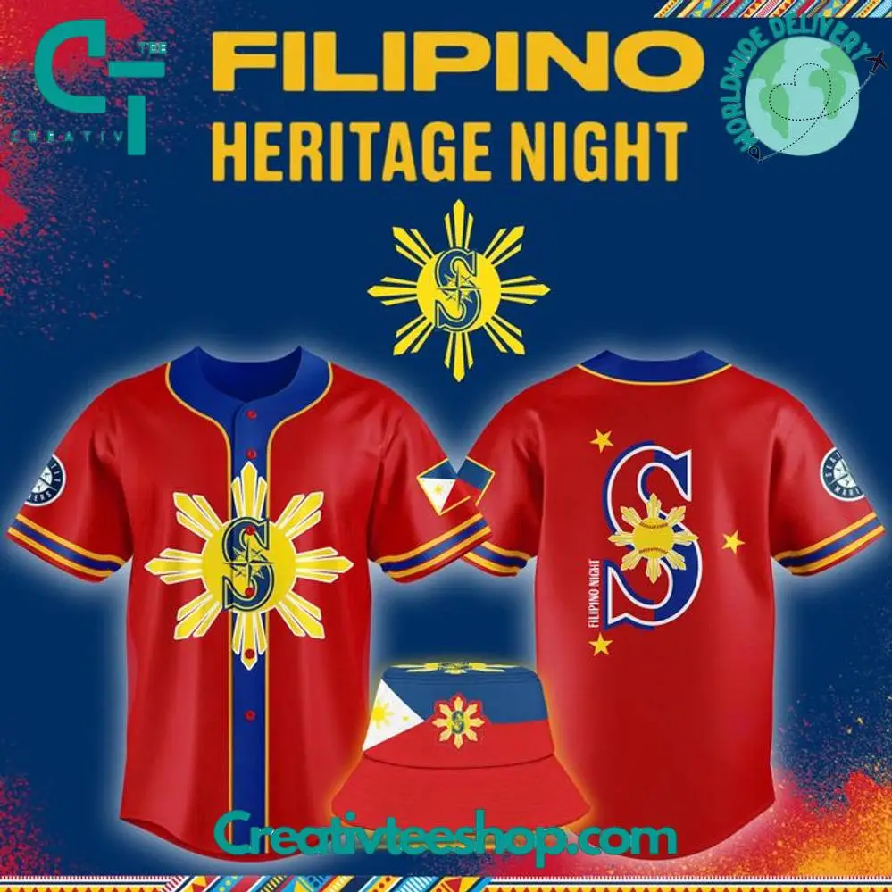 Seattle Mariners X 2025 Filipino Heritage Night Special Baseball Jersey
