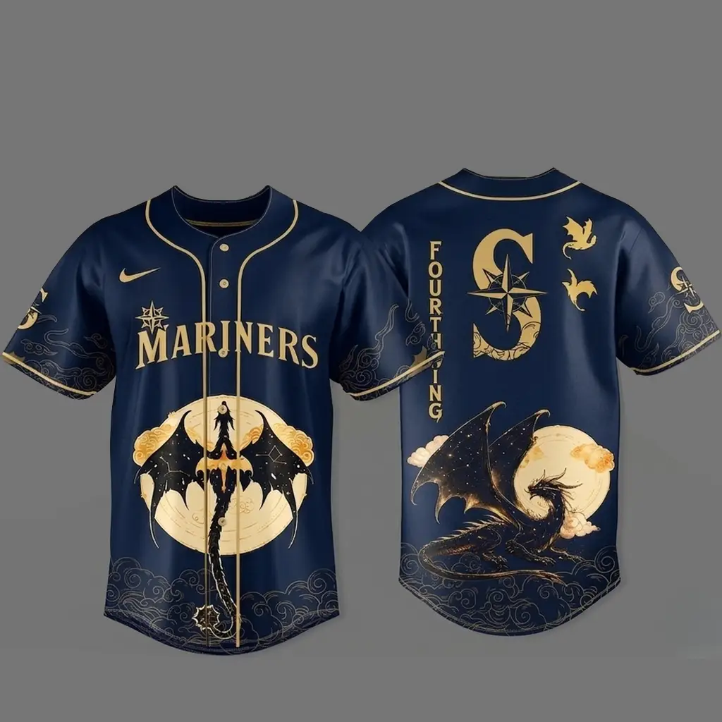 Seattle Mariners x Fourth Wing 2026 Dragon Moon Navy Baseball Jersey - Tazila