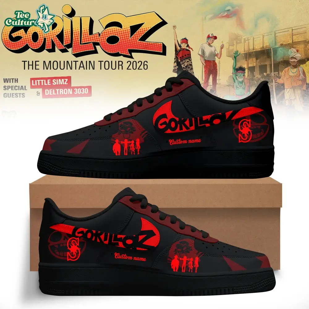 Seattle Mariners x Gorillaz The Mountain Tour 2026 North America AF1 Custom Sneaker Seattle Mariners x Gorillaz The Mountain Tour 2026 North America AF1 Custom Sneaker - Image 1