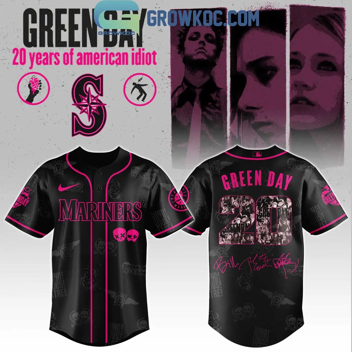 Seattle Mariners x Green Day 20 Years Of American Idiot 2025 Jersey