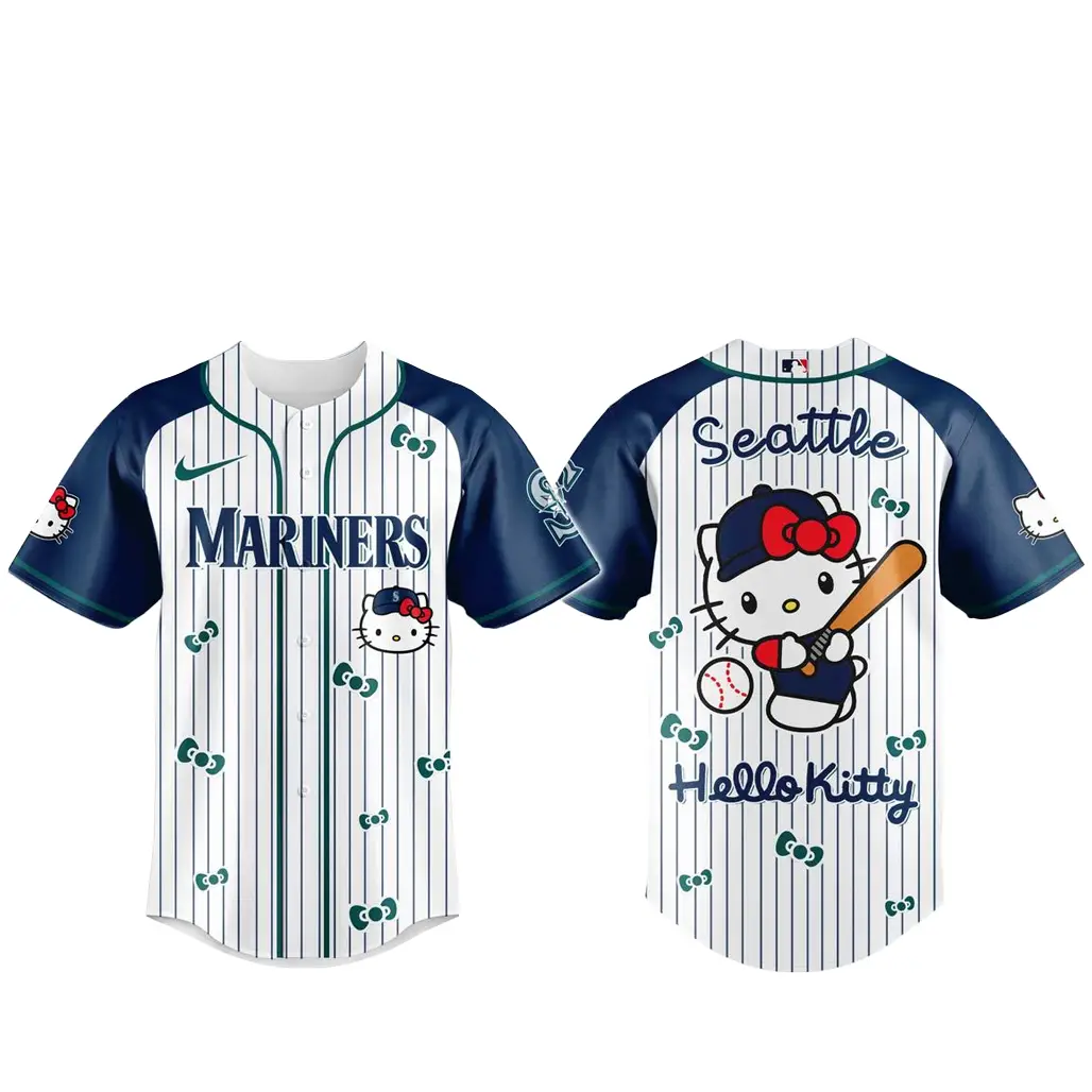 Seattle Mariners x Hello Kitty 2026 And Sanrio World Baseball Jersey - Tazila