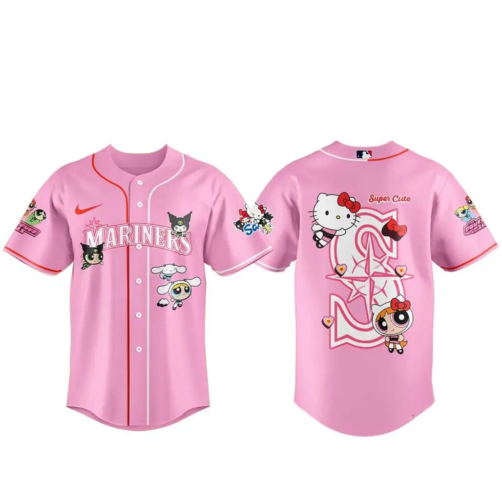 Seattle Mariners x Hello Kitty and Friends The Powerpuff Girls 2026 Baseball Jersey - Tazila