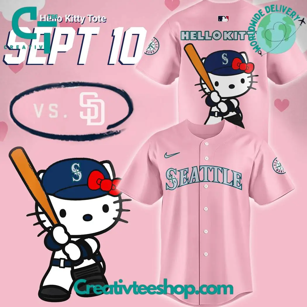 Seattle Mariners X Hello Kitty Night Pink Jersey