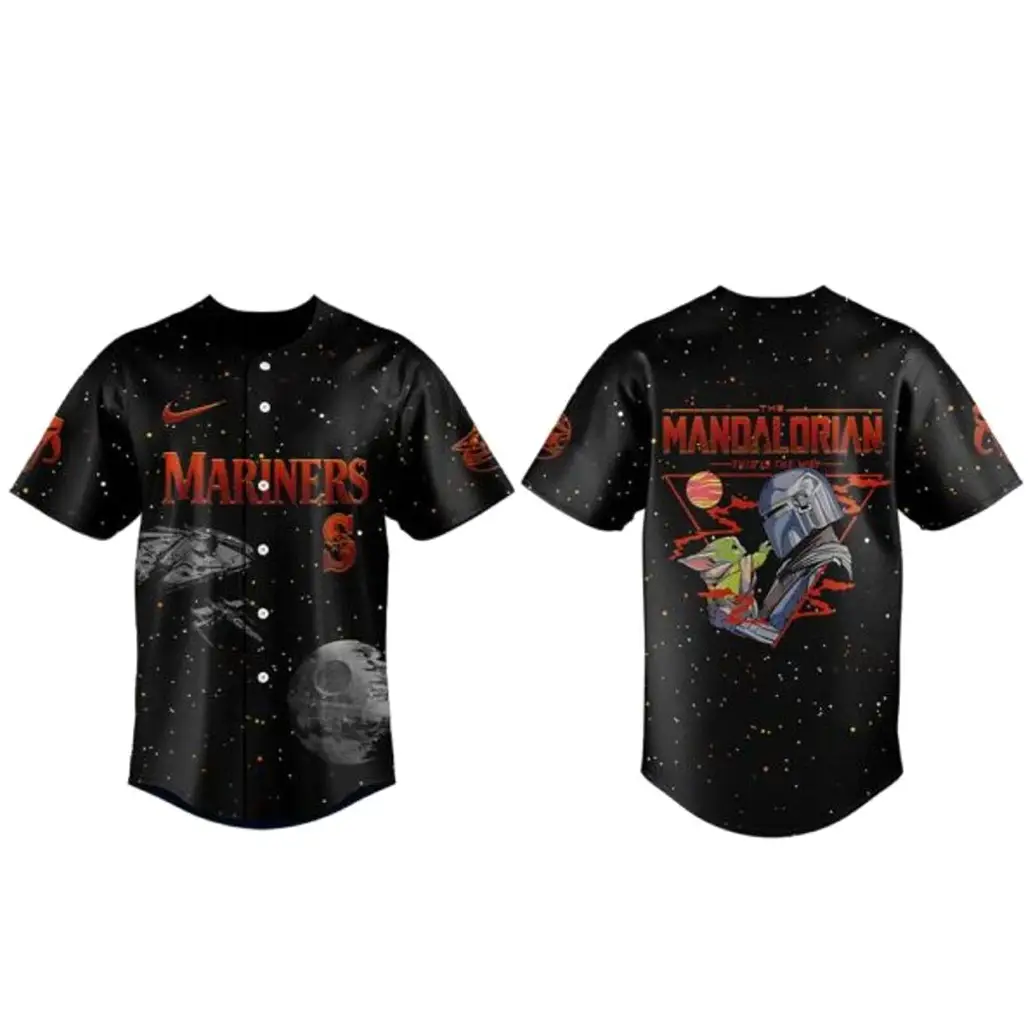 Seattle Mariners x Mandalorian and Grogu Baseball Jersey - Tazila